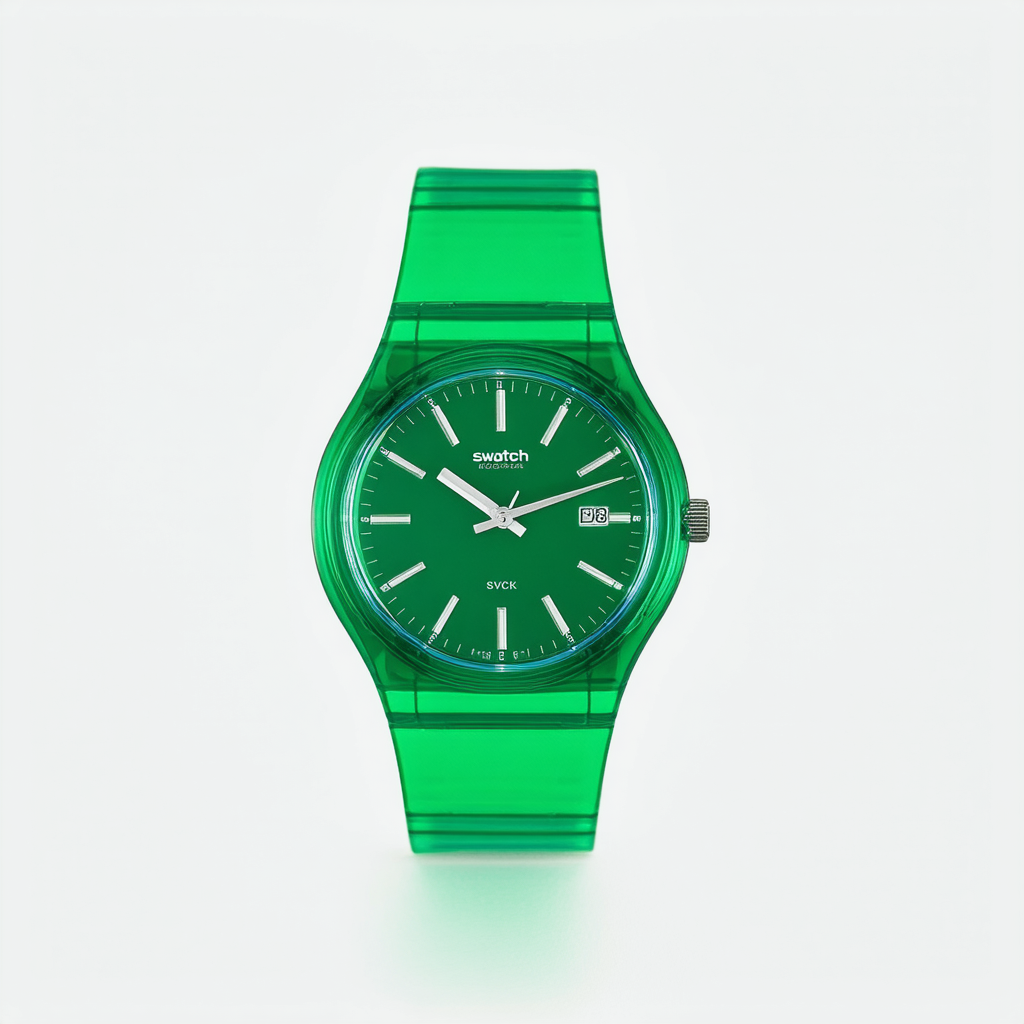 Swatch Men's SVCK4056AG Quarts Date Greendial Plastic Watch