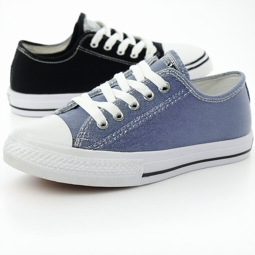 TOP Moda Women's Canvas Low Cut Top Lace Up Slip On Sneakers