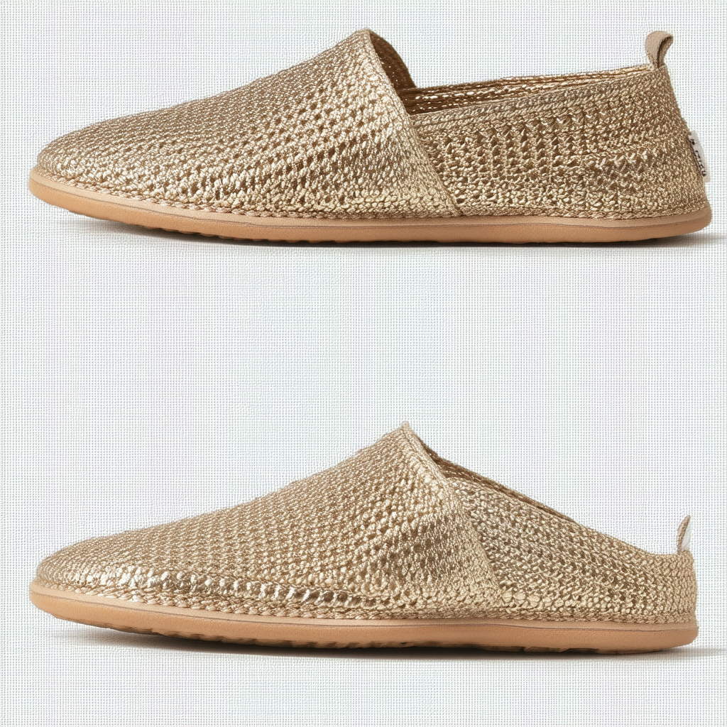 TOMS Women's Gold Crochet Metalic Classic 10008006 (Size: 9)