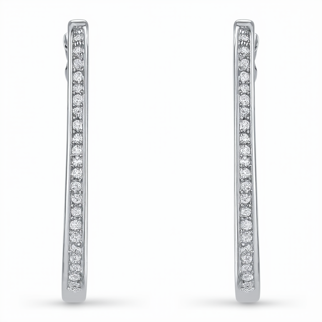 Vince Camuto Silver-Tone Rhodium-Plated Linear Drop Earrings