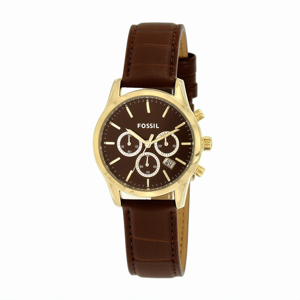 Fossil Riley Multifunction Brown Dial Gold-Tone Ladies Watch Es3364