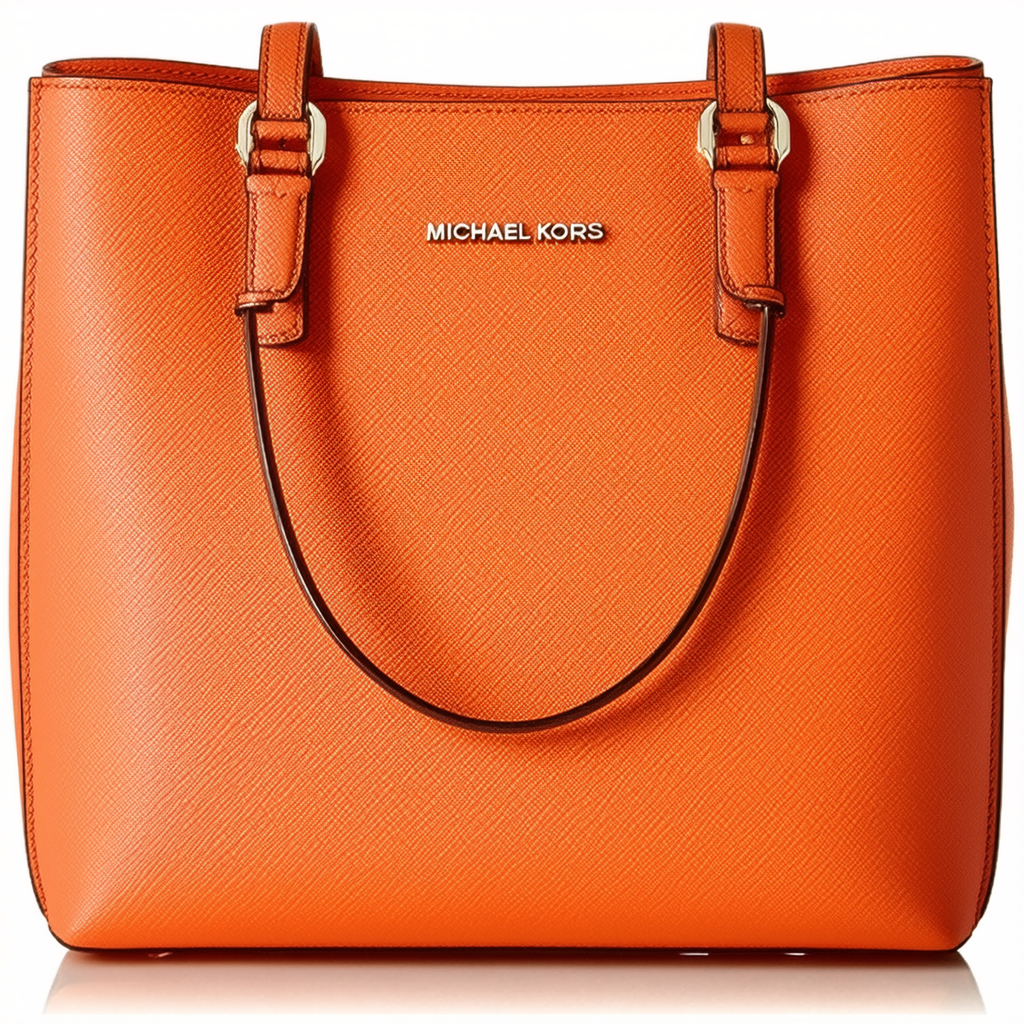 MICHAEL Michael Kors Womens Jet Set Item Medium Top-Zip Snap Pocket Tote Orange One Size