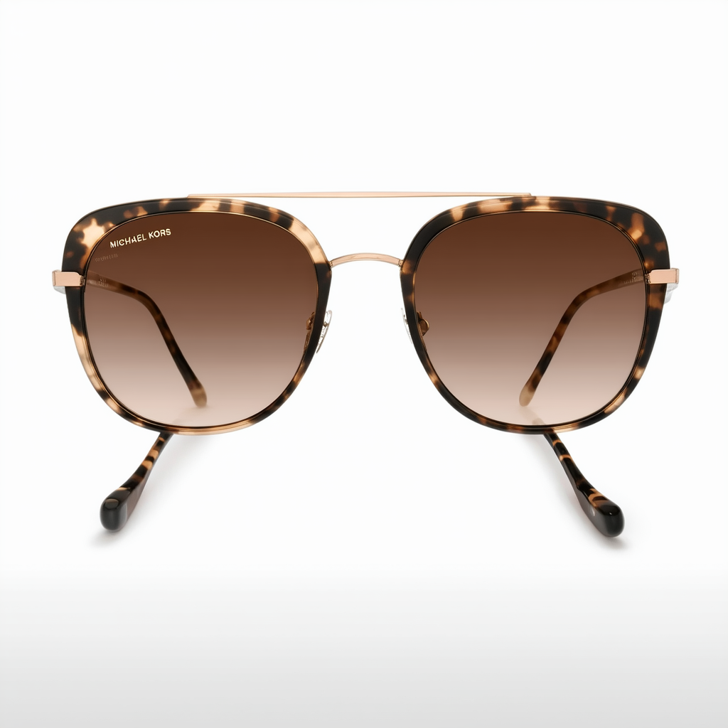 Michael Kors MK1010-11997J Sunglasses TORTOISE/GOLD w/LIQUID ROSE GOLD Lens 54mm