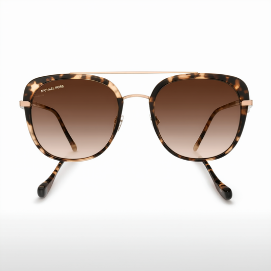 Michael Kors MK1010-11997J Sunglasses TORTOISE/GOLD w/LIQUID ROSE GOLD Lens 54mm