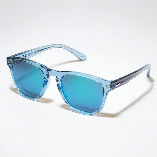 Nike Vintage MDL. 92 Sunglasses, Crystal Blue, Grey with Blue Flash Lens