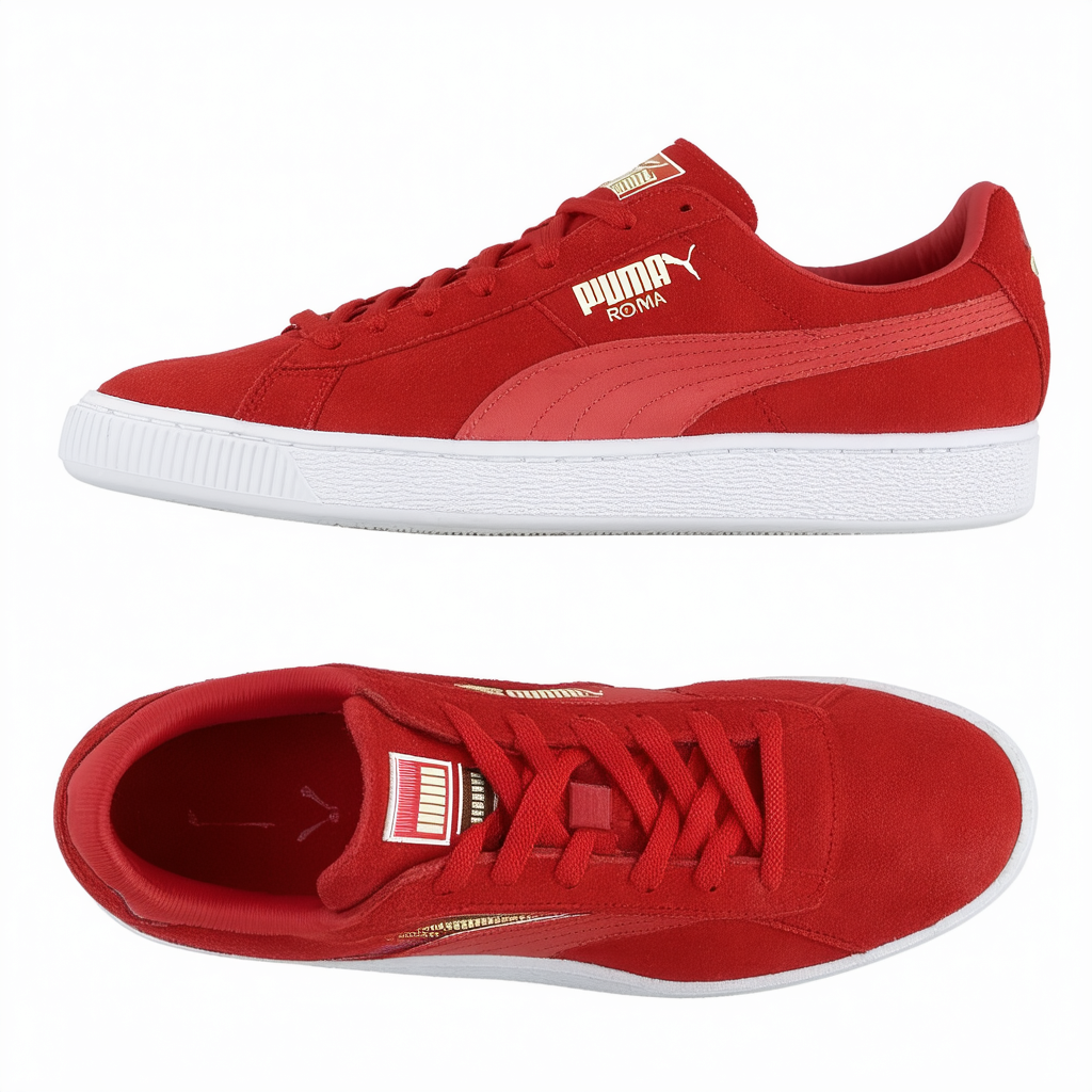PUMA Men's Roma Basic Fashion Sneaker, Rio Red/White - 8 D(M) US