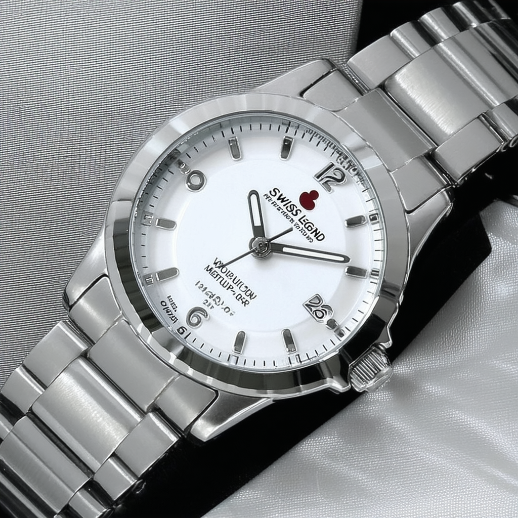 Swiss Legend Women's 11840P-02S Neptune Silver Dial Black Silicone Watch