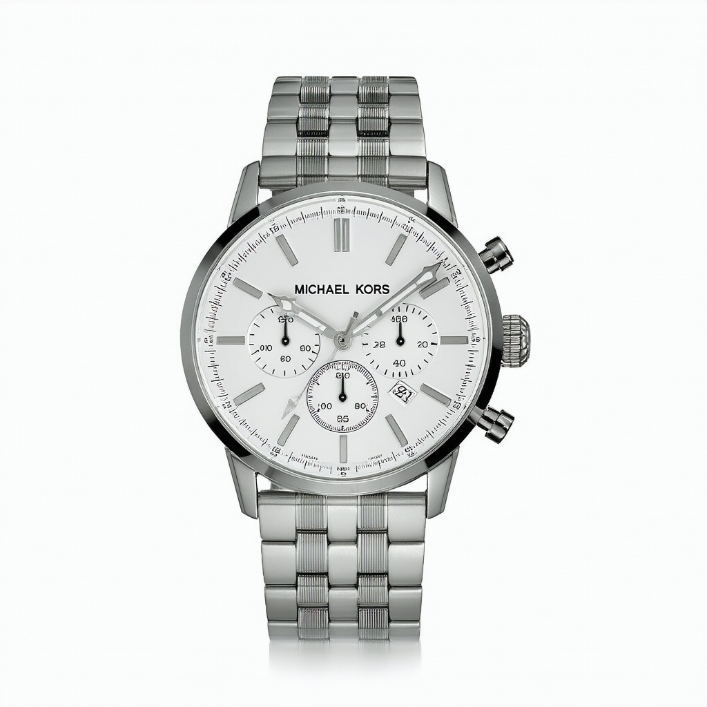 Michael Kors Men's Merrick Chronograph Silver-Tone Stainless Steel Watch MK8661