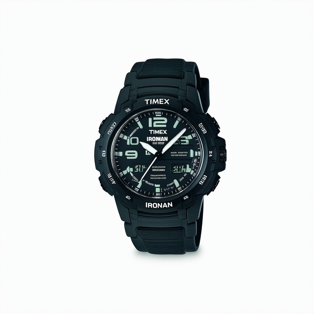 Timex Men's T5K398 Ironman 30-Lap Shock Combo Black Case and Resin Strap Sports Watch