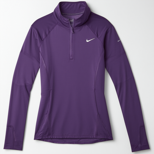 Nike Women's Element Half Zip Running Shirt (Dark Purple) Large