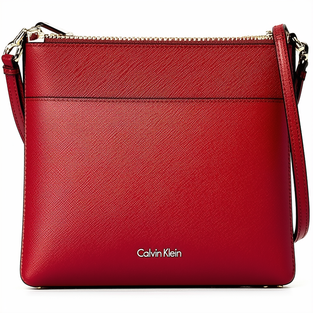 Calvin Klein Lily Key Item Saffiano Crossbody Crimson One Size