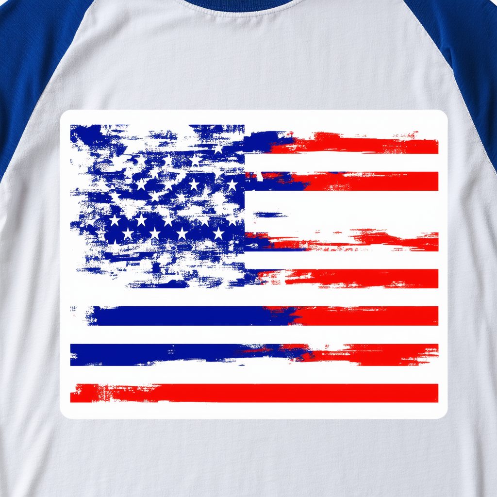 Threadrock Back The Blue American Flag Unisex Raglan T-Shirt