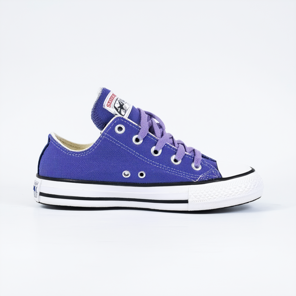 Converse Women's All Star Chuck Taylor Double Tongue Ox Casual Shoe Blue, Black, Purple (6)