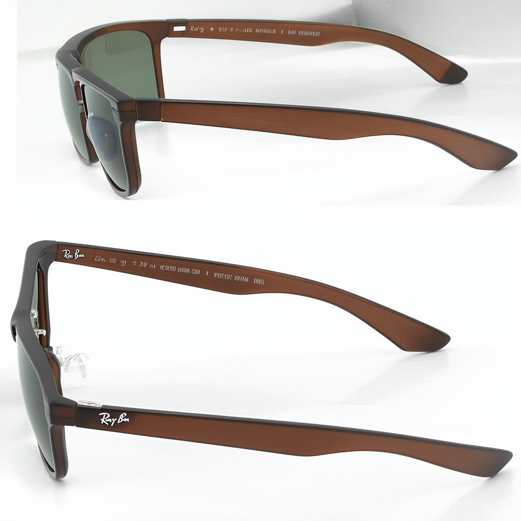 Ray-Ban RB8316 Rectangular Sunglasses, Matte Brown/Polarized Brown, 62 mm