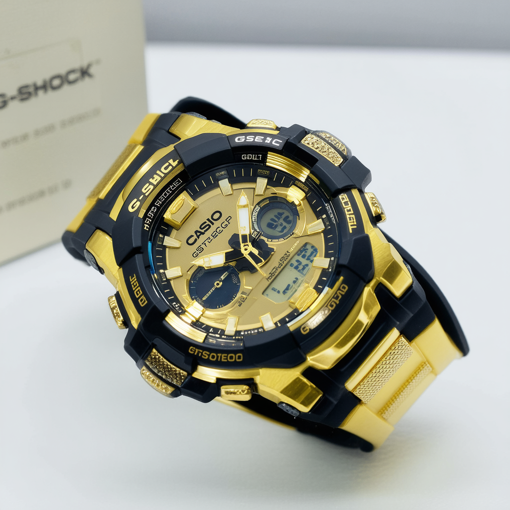 Casio G-Shock's G-Steel GST200CP-9A Gold/Gold/Black Resin Analog/Digital Quartz Men's Watch