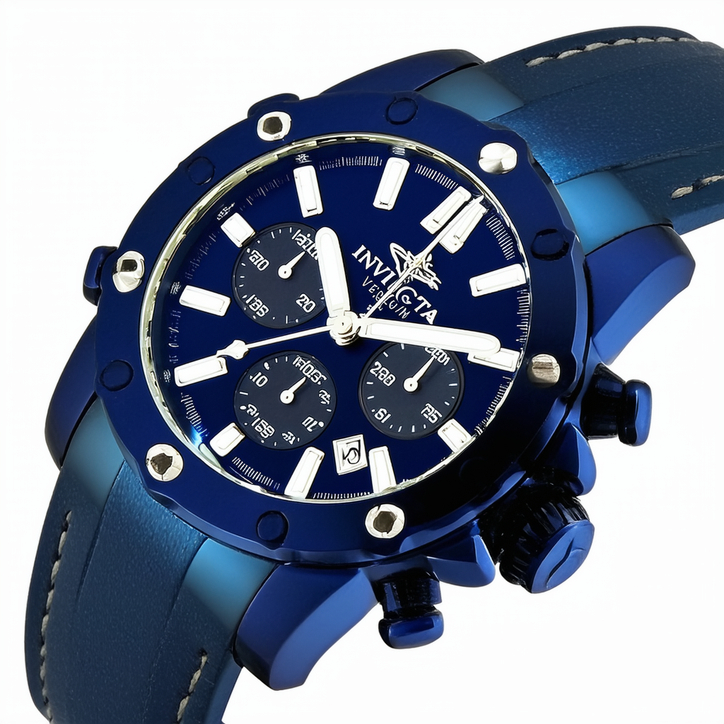 Invicta Men's 10804 Venom Reserve Chronograph Blue Textured Dial Stainless Steel Watch