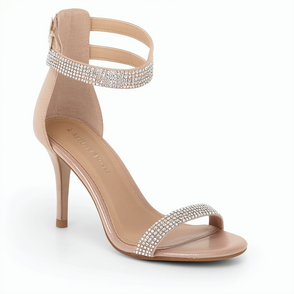 Naturalizer Womens Vanessa2 Rhinestone Embellished Strappy Heeled Sandal