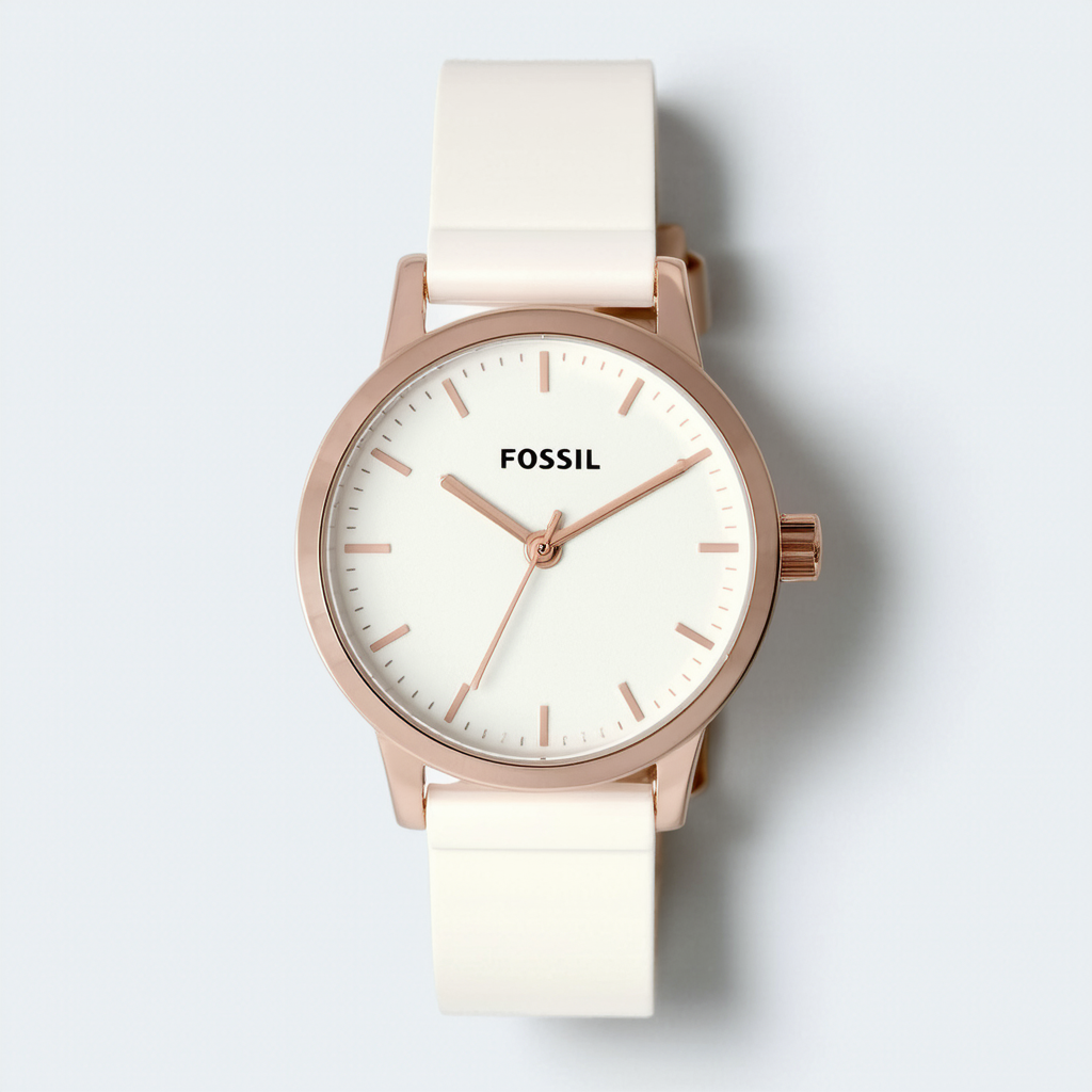 Fossil Stella Silicone White Blush Dial Women's watch #ES2989