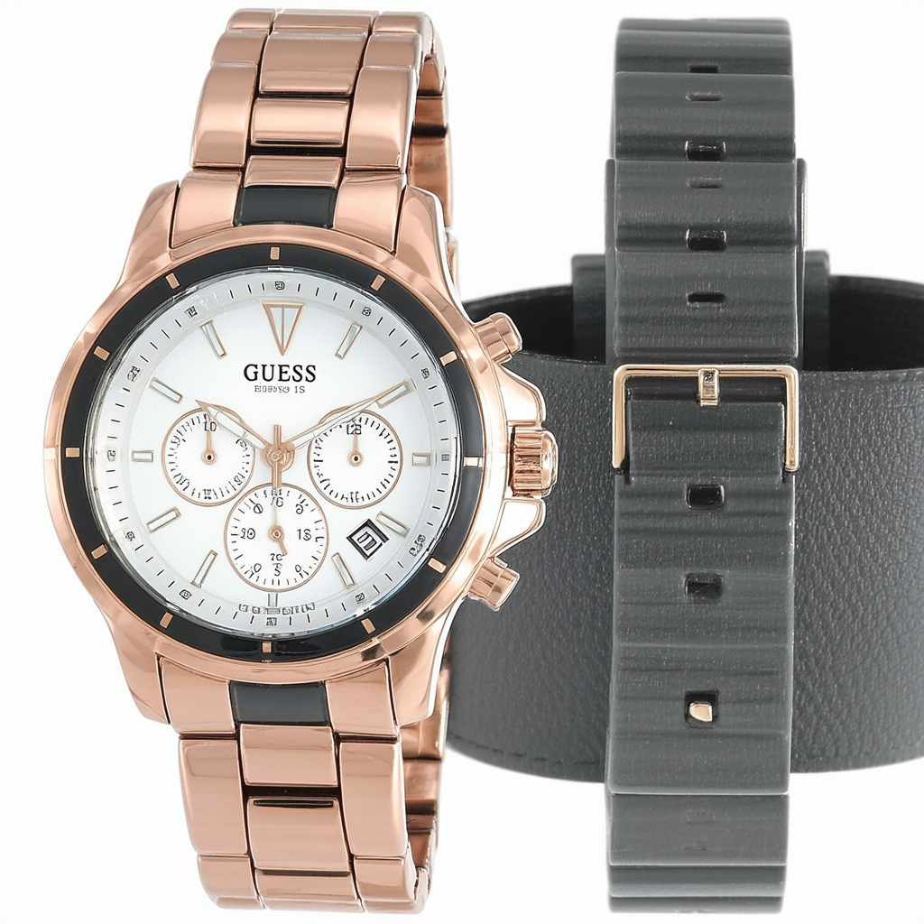 GUESS Women's U13007L1 Classic Multi-Function Black IP Watch