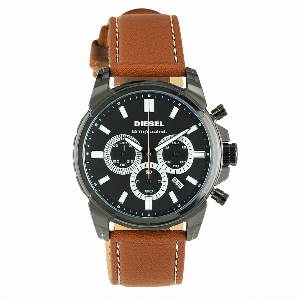Diesel Brown Leather Band 50 Meter Mens Watch - DZ5100
