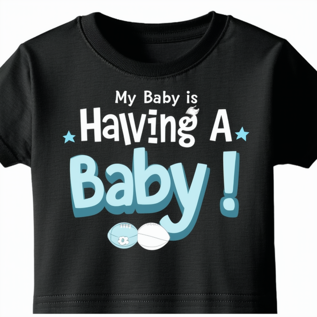 CafePress My Baby is Having A Baby! T Shirt Football Shirt