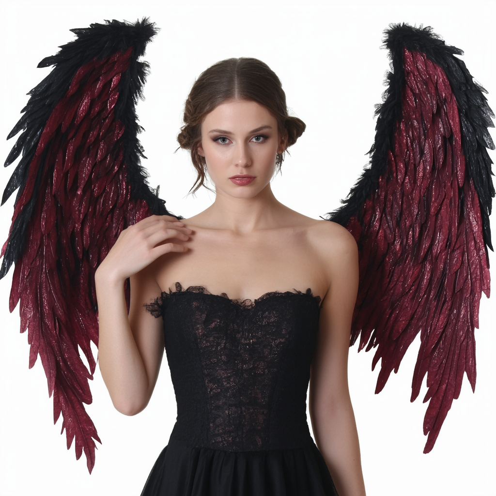 Forum Novelties, Costume Women's Gothic Angel Wings, Black/Burgundy