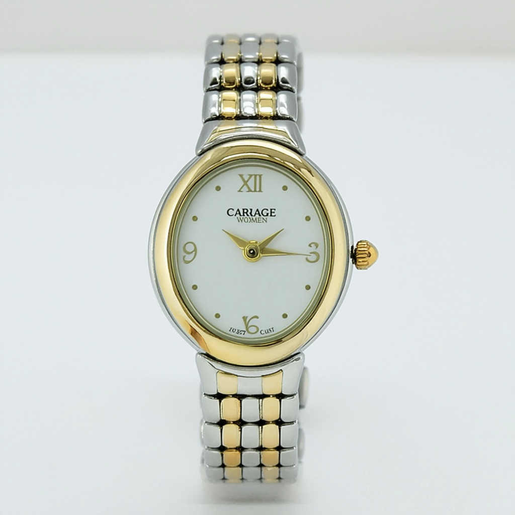 Carriage Women's C3A051 Two-Tone Oval Case Two-Tone Stainless Steel Jewelry Bracelet Watch