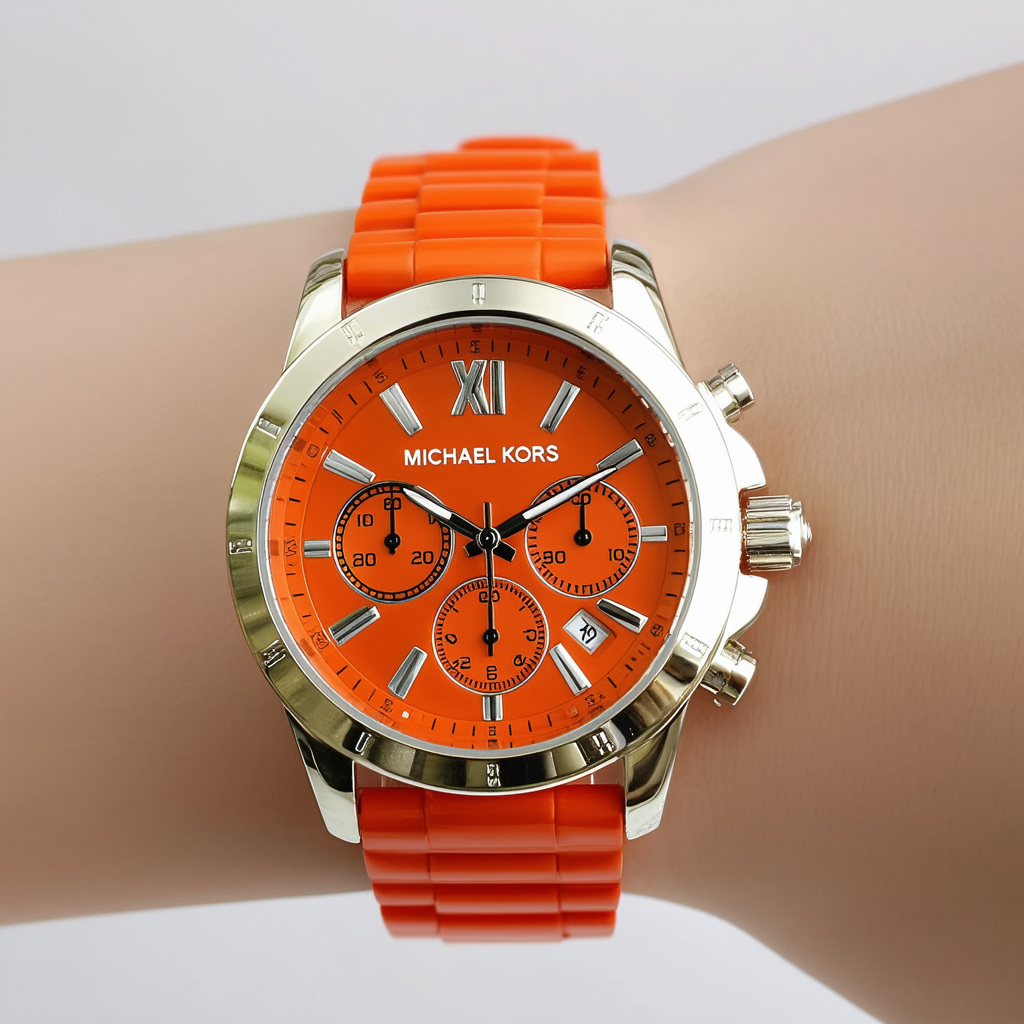 Michael Kors Chronograph Orange Dial Ladies Watch MK5296