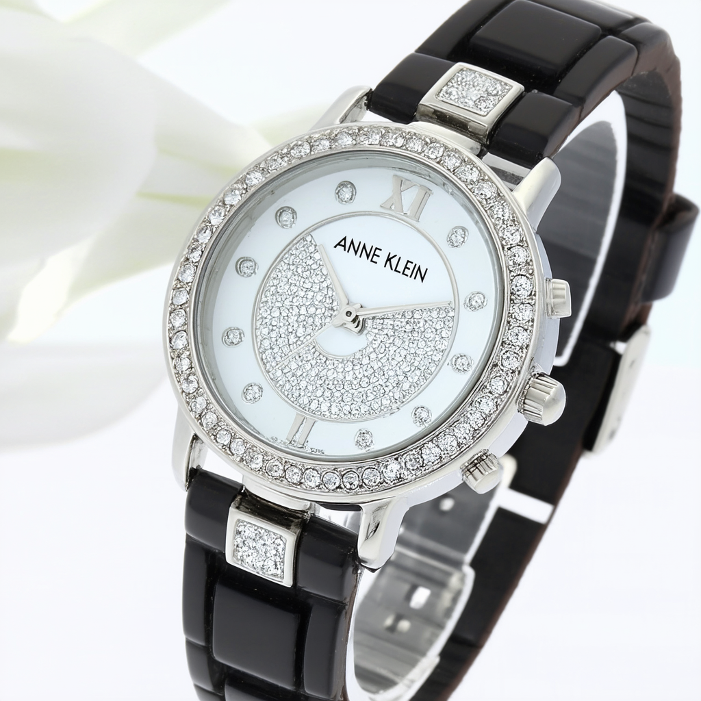 Anne Klein Women's 109457WTSV Premium Crystal-Accented Watch