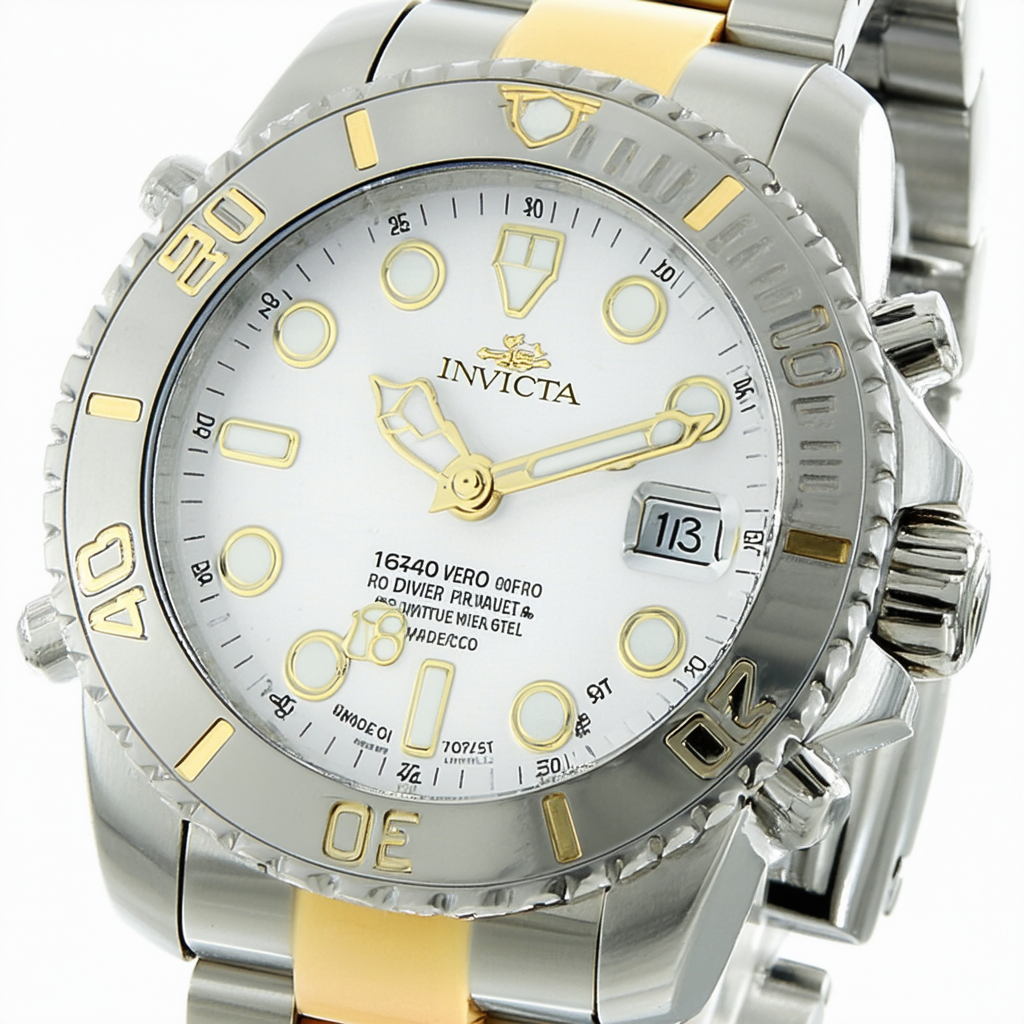 Invicta Men's 16740 Pro Diver Two-Tone Stainless Steel White Dial Watch