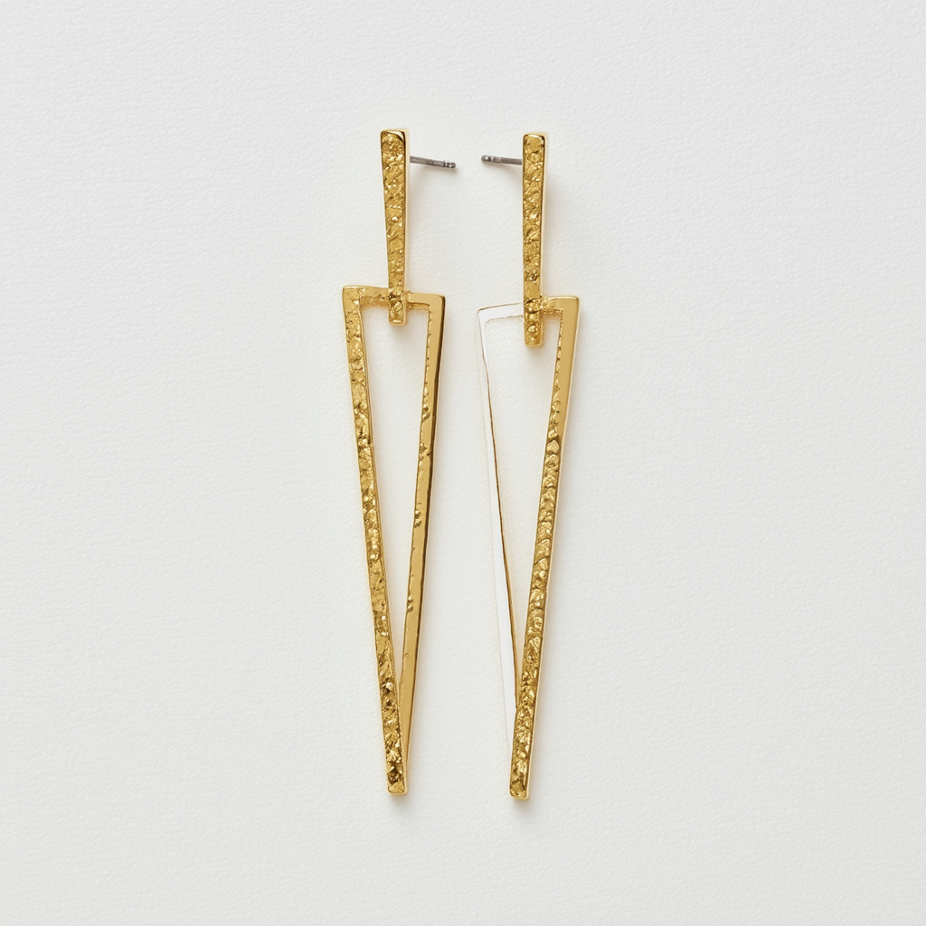 Kenneth Cole New York Shiny Gold-Tone Geometric Stick Linear Earrings