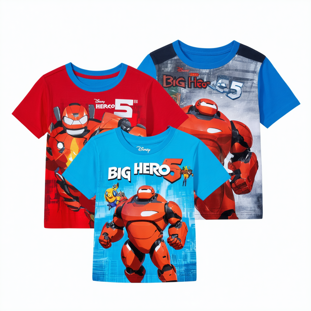 Disney Boys' Big Hero 6 T-Shirts 3-Pack