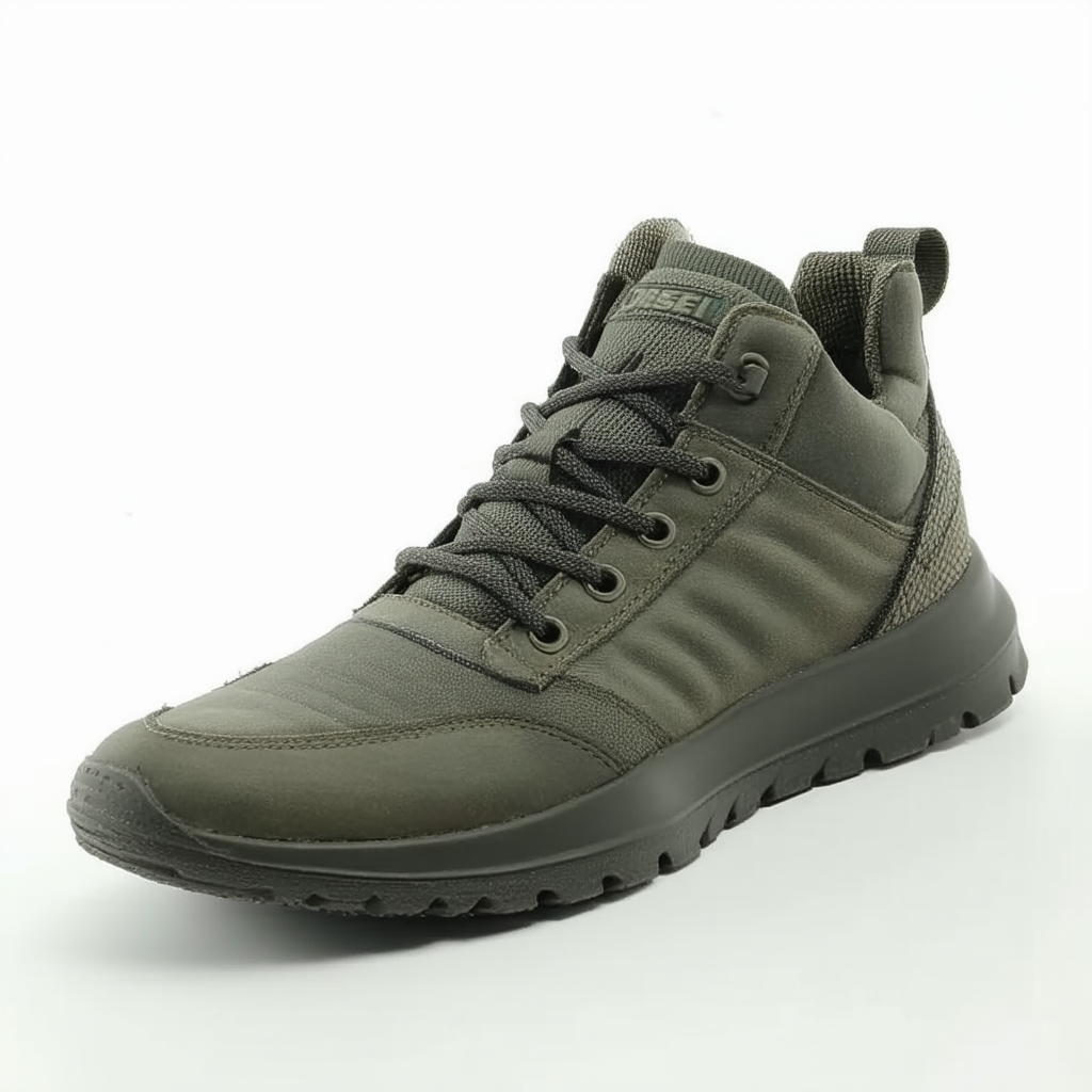 Diesel Men's Re-Active Lace-up Sneaker,Mudd/Olive Grey,12 M US