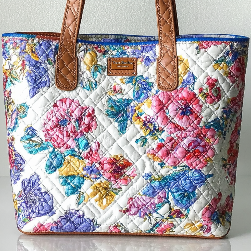 Vera Bradley Leather Quilted Leah Tote Bag
