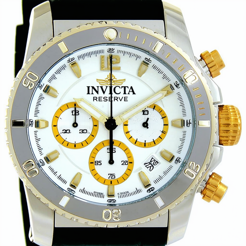 Invicta Reserve Chronograph White Dial Two-tone Mens Watch 80302