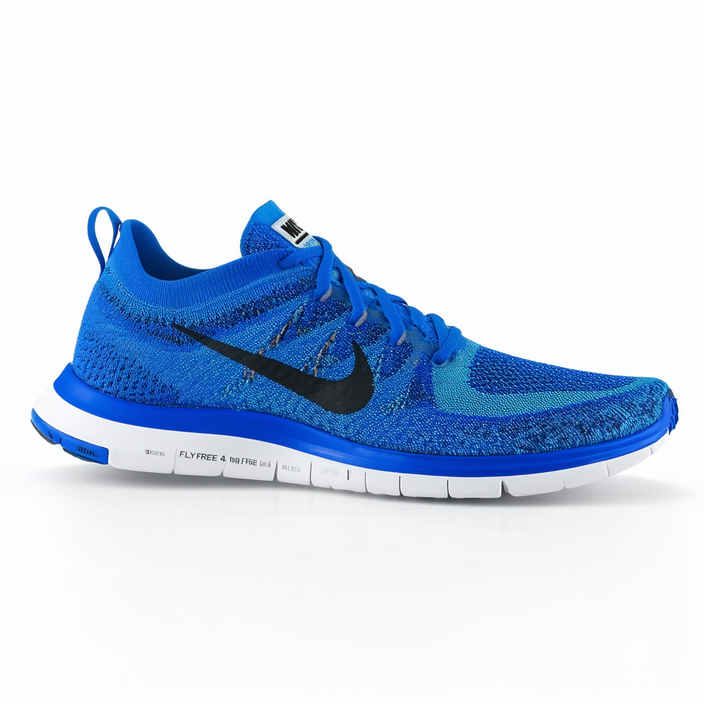 Nike Free 4.0 Flyknit Mens Running Shoes,Blue,10 D(M) US