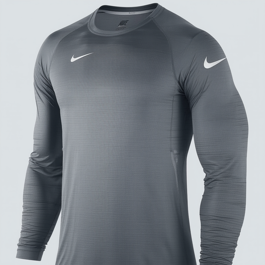 Nike Pro Combat 2.0 Mens Long Sleeve Dri-Fit Shirt Gray Size XL
