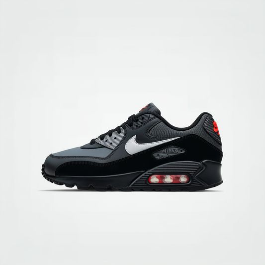 NIKE Air Max 90 LTR Black/Medium Ash/Total Crimson 652980-002