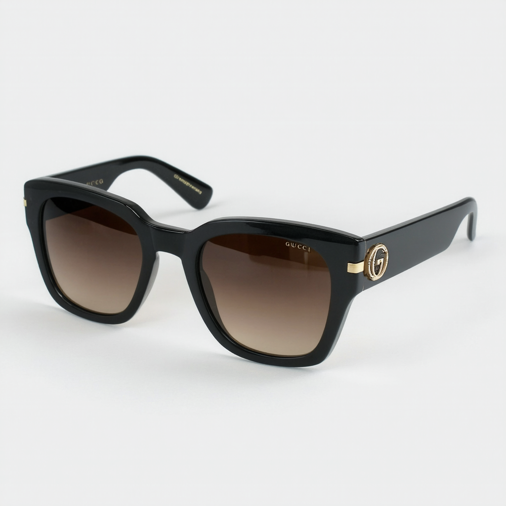 Gucci Sunglasses - 4242 / Frame: Shiny Black Lens: Brown Gradient