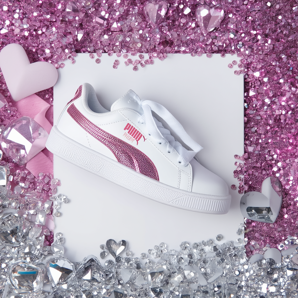 Puma Basket Heart Bling (Kids)