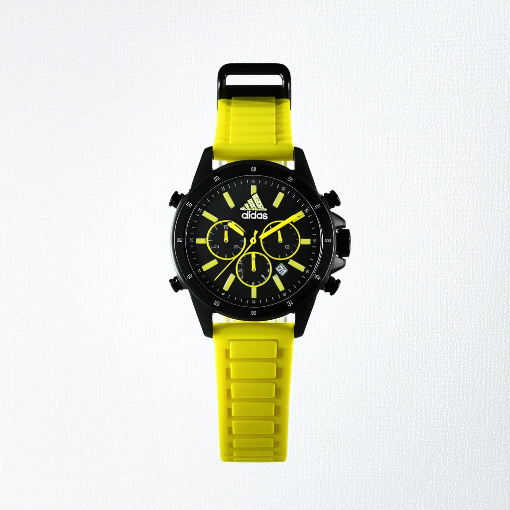 Adidas Referee Chronograph Digital Black and Yellow Polyurethane Mens Watch ADP3076