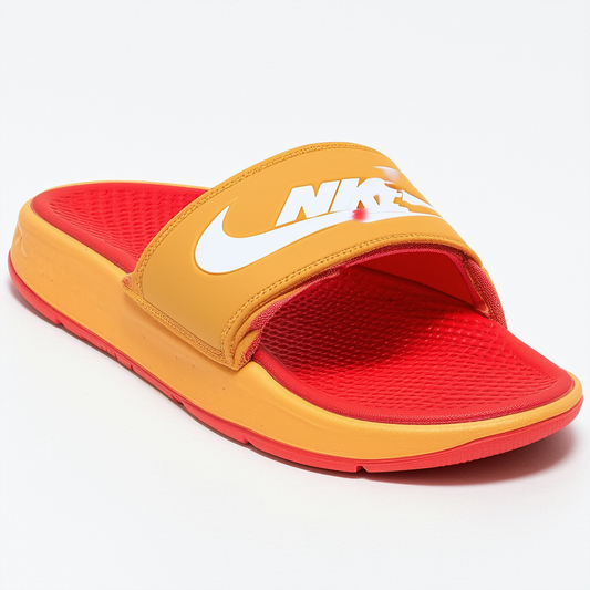 Nike Men Benassi Solarsoft Slide - NFL (Club Gold/Gym red) Size 11 US