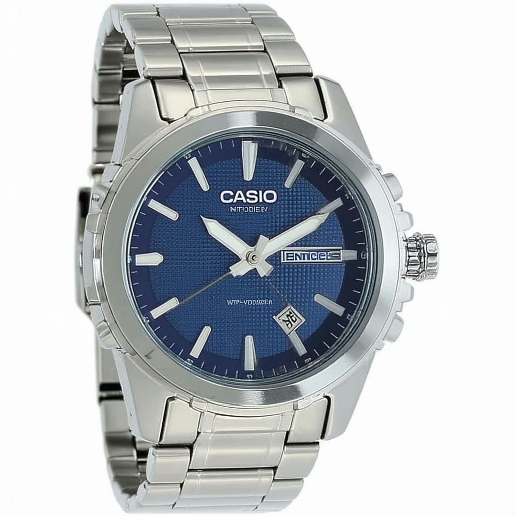 Casio MTP-VD01D-2EV Men's Enticer Stainless Steel Blue Dial Casual Analog Sporty Watch