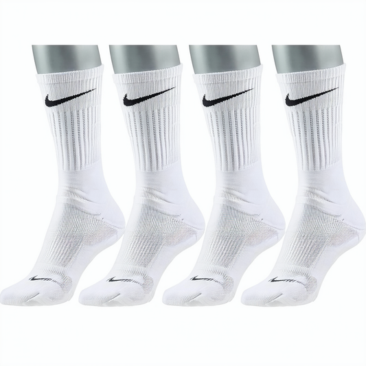 Nike Men/'s Performance Cotton Cushioned Crew Socks, 6 Pair Large (shoe size 8-12) (White) Six Pack