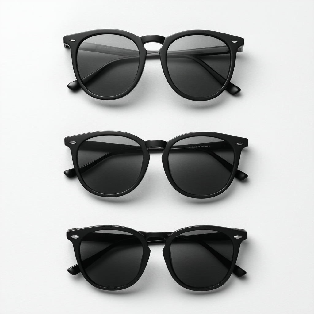 zeroUV Retro Fashion Matte Finish Flat Black Horn Rimmed Sunglasses (3-Pack)
