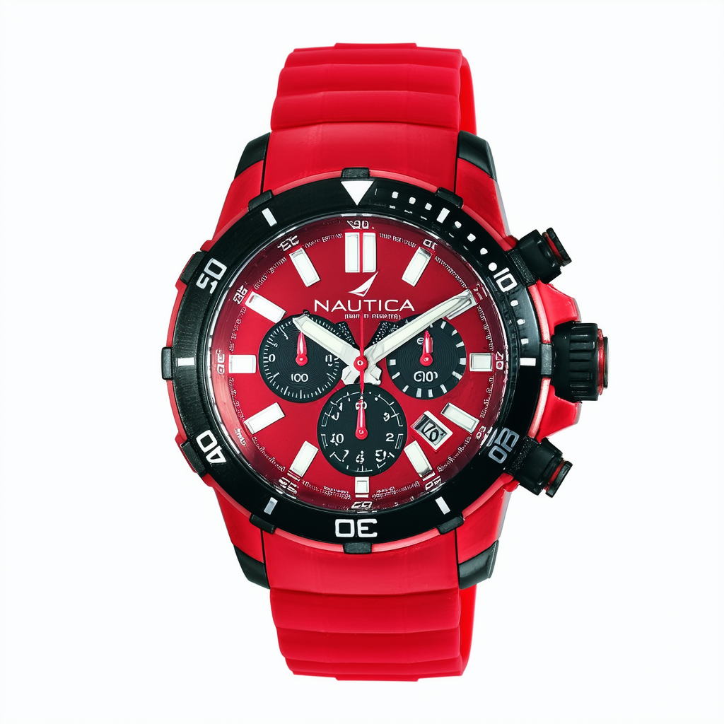 Nautica Men's N21501G NST-48 Red Resin Chronograph Watch
