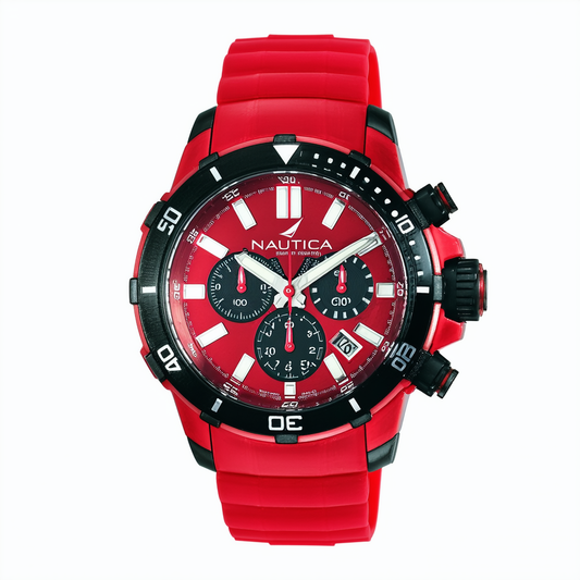 Nautica Men's N21501G NST-48 Red Resin Chronograph Watch