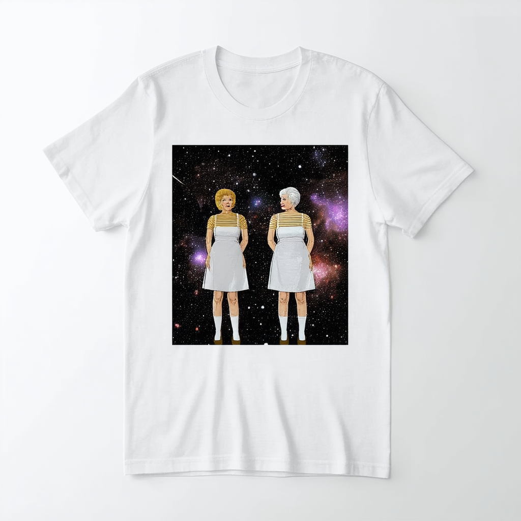 Golden Girls Space Galaxy Blanche Mens Black Graphic Tee