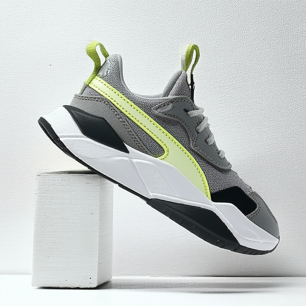 PUMA Kids Boys Rs-X Mid Highlighter Jr Sneakers Shoes Casual - Grey
