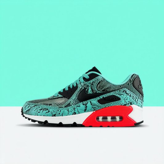 NIKE Mens Air Max 90 Anniversary Snake Dusty Cactus/Black-Infrared Synthetic